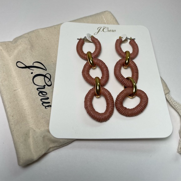 J.Crew Cotton raffia-wrapped chain earrings - Picture 5 of 6